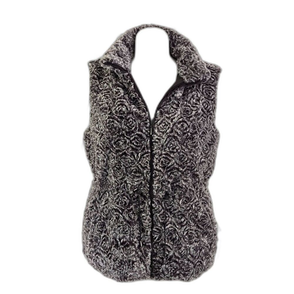 Unique Rose Printed Reversible Vest XL Grey